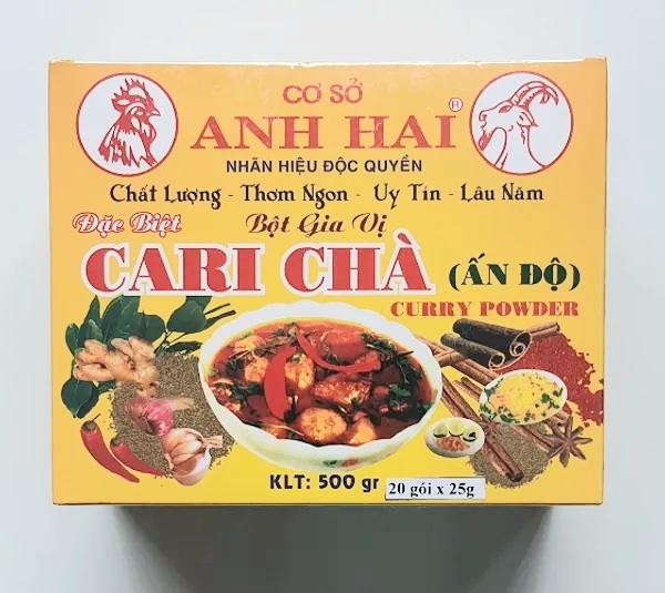 Bột Thơm Bột Gia vị Cà Ri Chà Ấn Độ Anh Hai gói  25g Hộp 20 gói